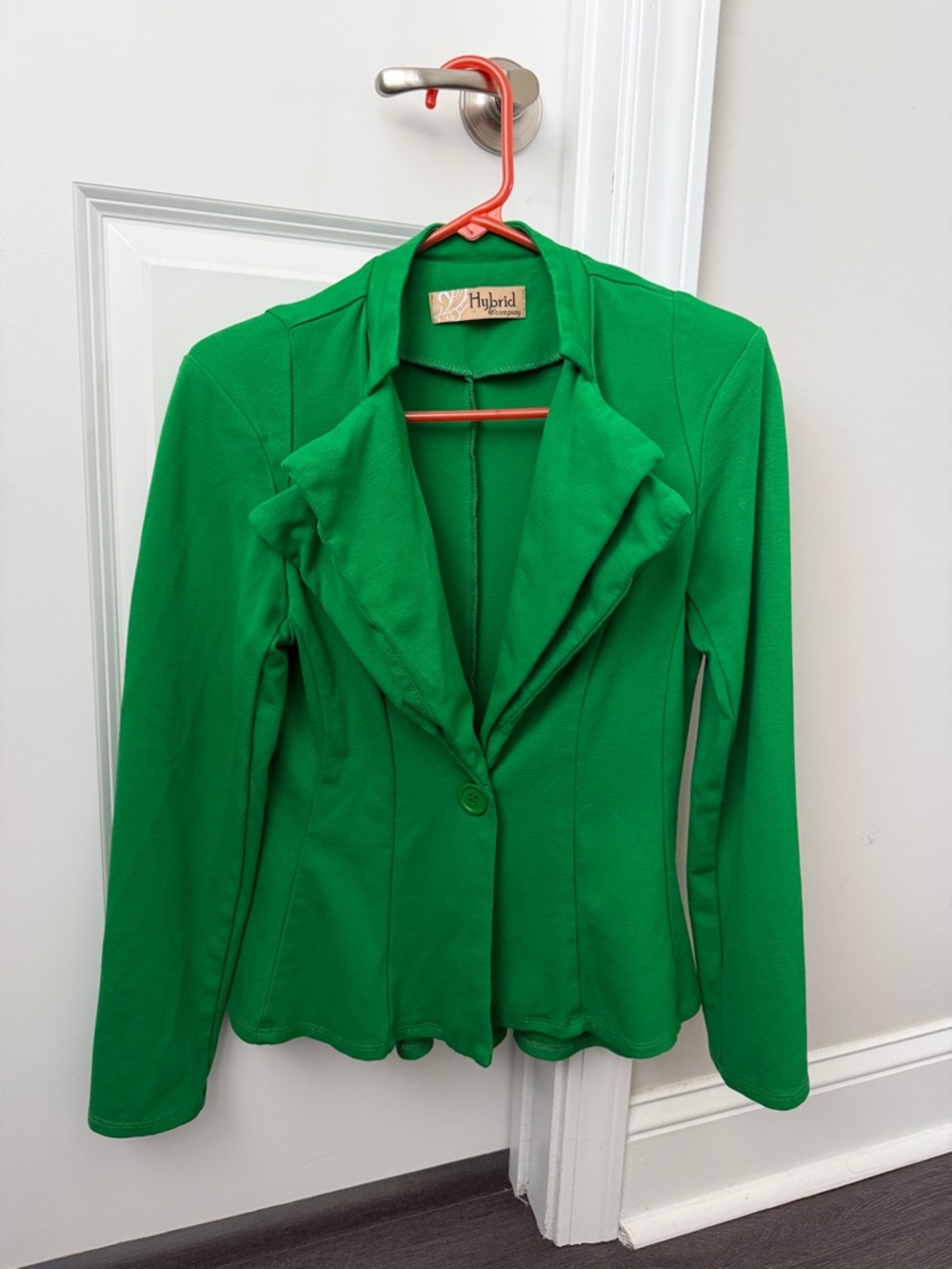 Hybrid & company Bright Green Single-Button Women's Blazer
